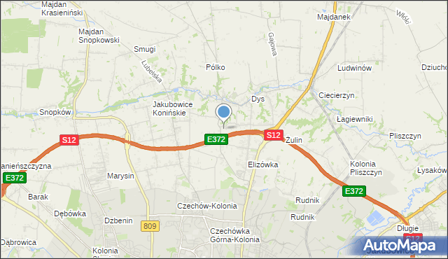 mapa Kolonia Dys-Południe, Kolonia Dys-Południe na mapie Targeo